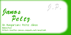 janos peltz business card